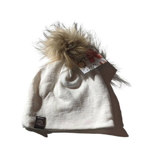 White Baby Cotton Pom-Pom Hat