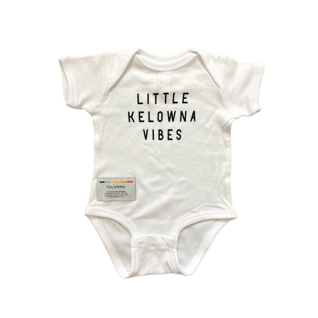 White/Black 'Little Kelowna Vibes' Baby Onesie