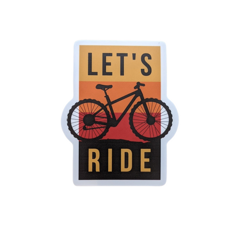 'Let's Ride' Bike Vinyl Sticker