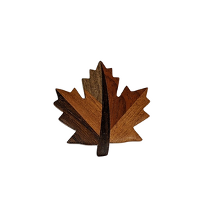 Wooden Maple Leaf Magnet