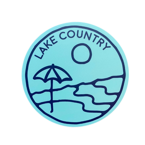 'Lake Country' Beach Day Vinyl Sticker