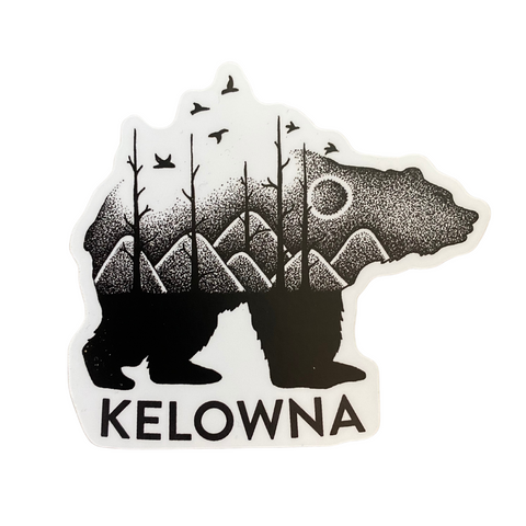 'Kelowna' Bear Vinyl Sticker