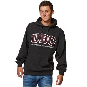 Charcoal/Maroon UBC Basic Fleece Twill Hoodie