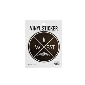 West X Circle Sticker