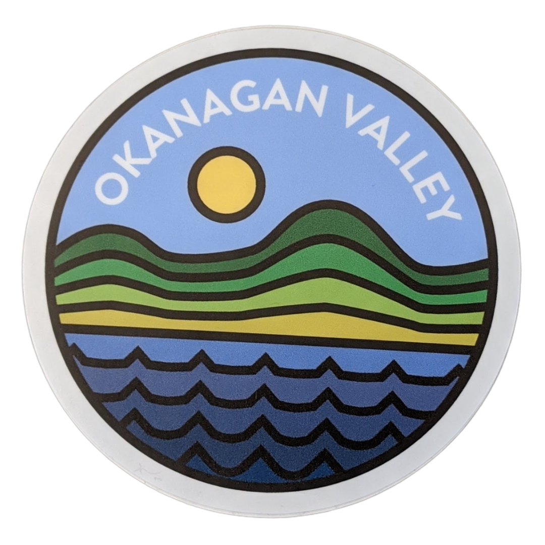 'Okanagan Valley' Rolling Hills Water Vinyl Sticker