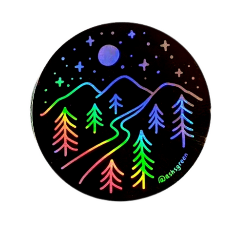Moonlight Forest Holographic Sticker