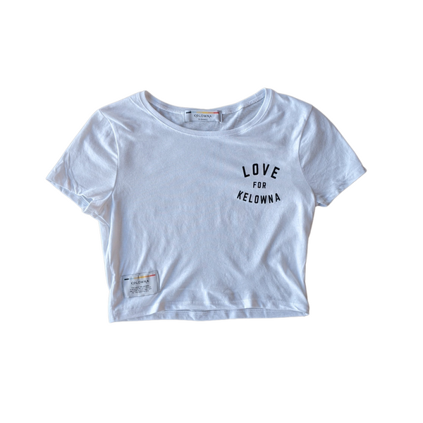 White 'Love for Kelowna' Crop T-Shirt