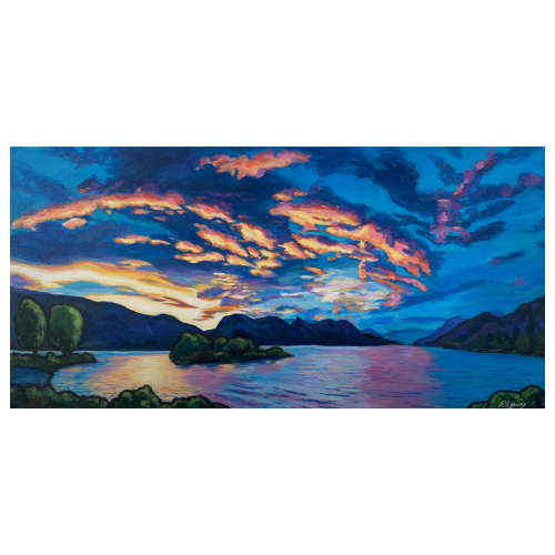 Evening Light Show 92"x36" - Randall Young Original Painting
