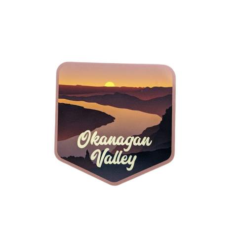 Okanagan Valley Sunset River Vinyl Sticker